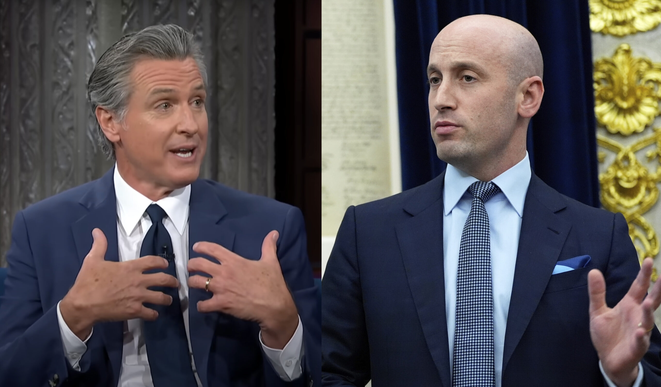 Gavin newsom and stephen miller trade jabs over who is inciting ‘violence and terrorism’ - bnews Gavin newsom and stephen miller trade jabs over who is inciting ‘violence and terrorism’ gavin newsom and stephen miller trade jabs over who is inciting violence and terrorism newsom hit back at miller with a clip of his own, which he captioned, “this language incites violence and terrorism. ”
the post gavin newsom and stephen miller trade jabs over who is inciting ‘violence and terrorism’ first appeared on mediaite. Bnews