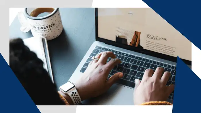 Person typing on a laptop