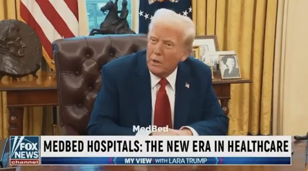 Trump Posts an Absolutely Bonkers AI Video in Which He Promotes a Magic ‘Med Bed’ That Can Cure Any Disease
