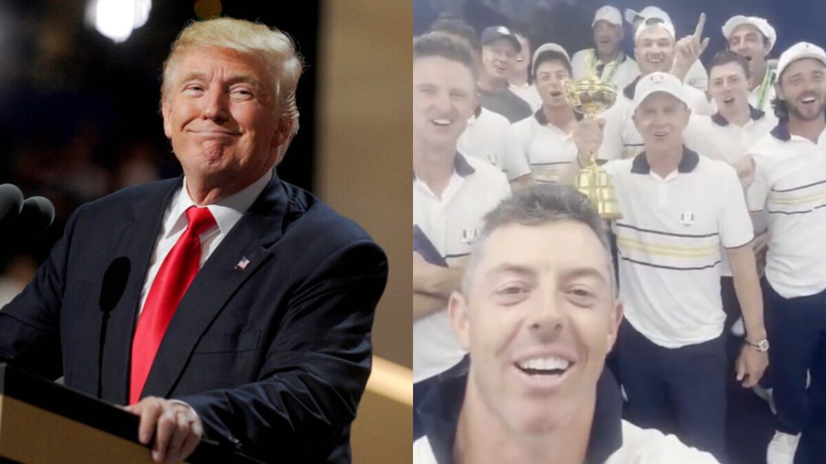 Trump responds to team europe after ryder cup winners’ taunting chant - bnews Trump responds to team europe after ryder cup winners’ taunting chant trump responds to team europe after ryder cup winners taunting chant president trump congratulated team europe's ryder cup in bethpage, new york, after raucous victory chant led by rory mcilroy pointedly called him out. The post trump responds to team europe after ryder cup winners’ taunting chant first appeared on mediaite. Bnews