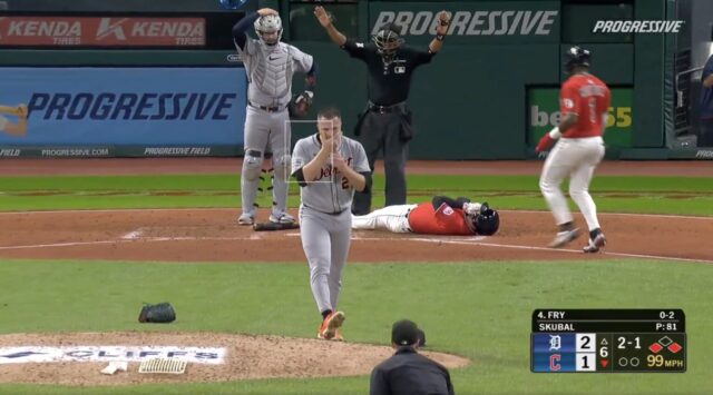 WATCH: Cleveland Guardians Player Hit in the Face by 99 MPH Fastball in Scary Moment WATCH: Cleveland Guardians Player Hit in the Face by 99 MPH Fastball in Scary Moment