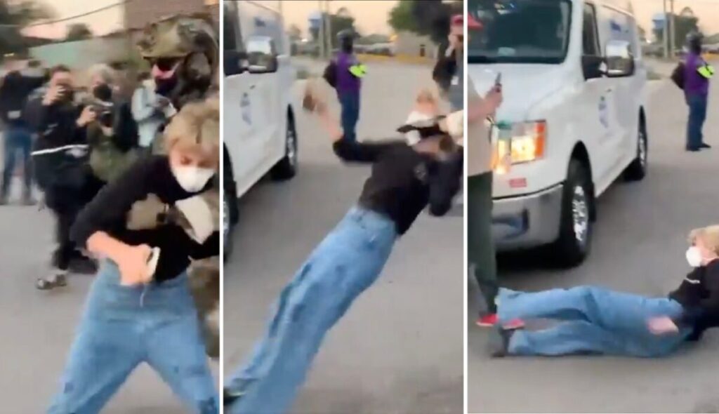WATCH: Democratic Congressional Candidate Kat Abughazaleh Slammed to the Ground by ICE