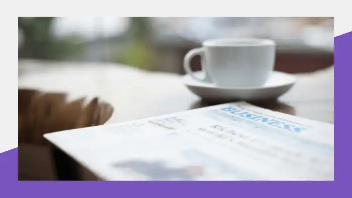 Business section of a newspaper