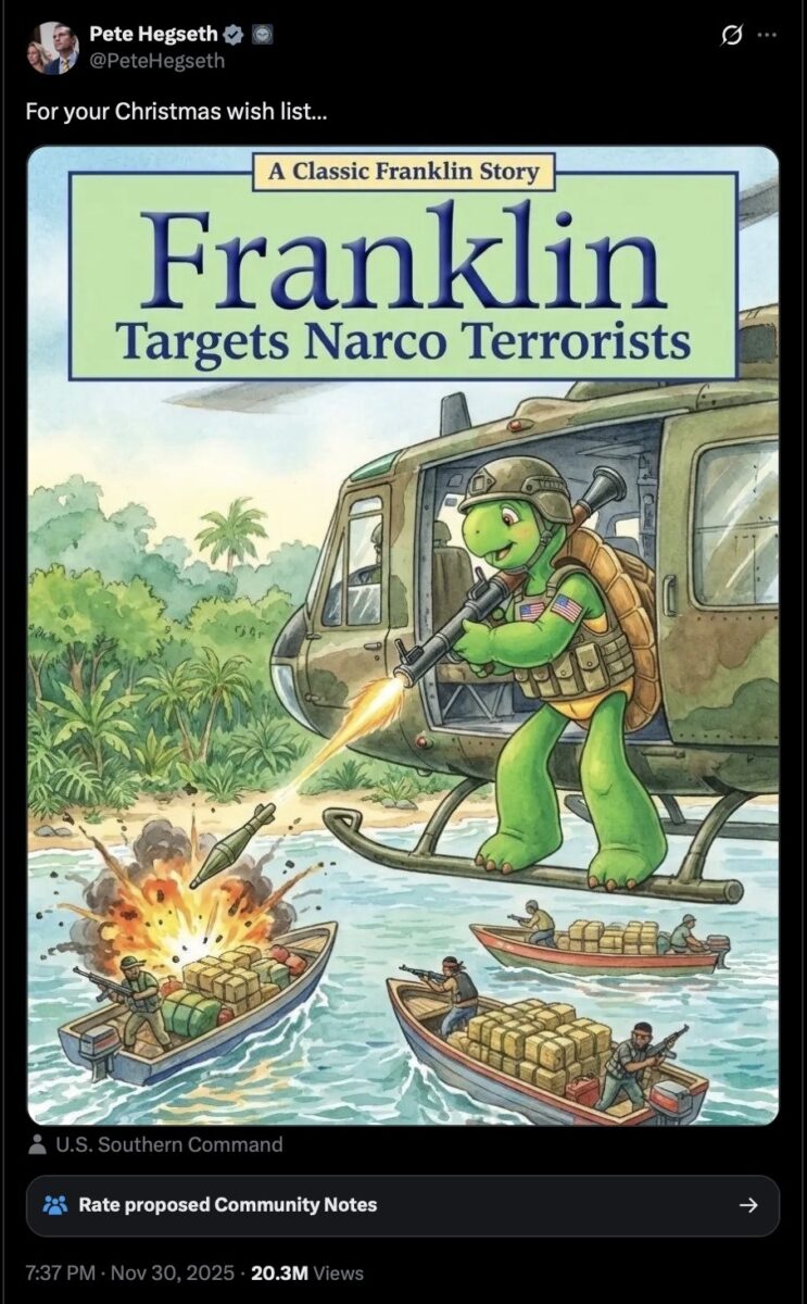 Hegseth franklin the turtle meme