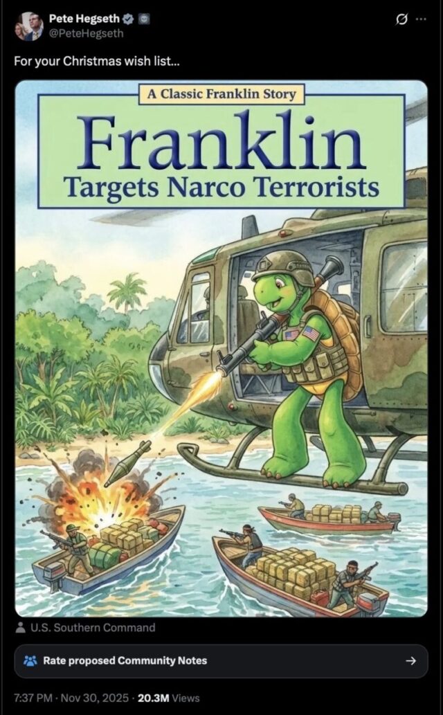 ‘Franklin the Turtle’ Publisher Condemns Hegseth’s ‘Violent’ and ‘Unauthorized Use’ of Character 2025