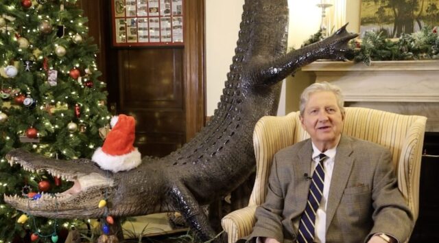 Senator Offers Holiday Wishes While Sitting Next to Taxidermied Alligator: ‘You Can Find God’s Love Everywhere’ 2025 Senator Offers Holiday Wishes While Sitting Next to Taxidermied Alligator: ‘You Can Find God’s Love Everywhere’ 2025