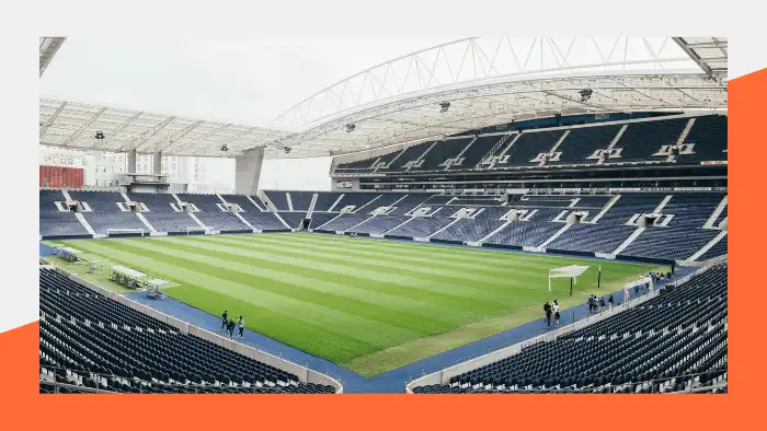 Empty soccer stadium