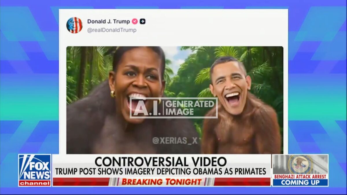 Fox news coverage of trump obama ape post
