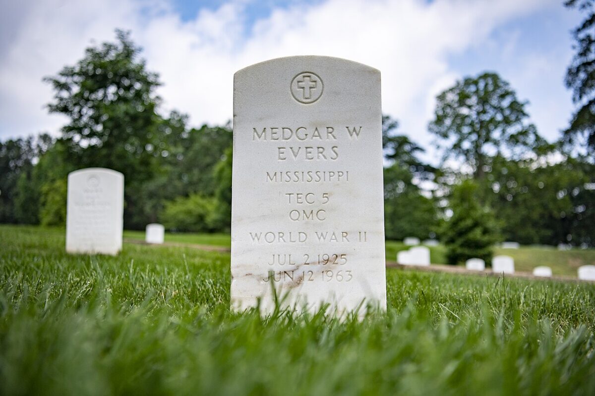 Medgar Evers headstone at Arlington National Cemetery 