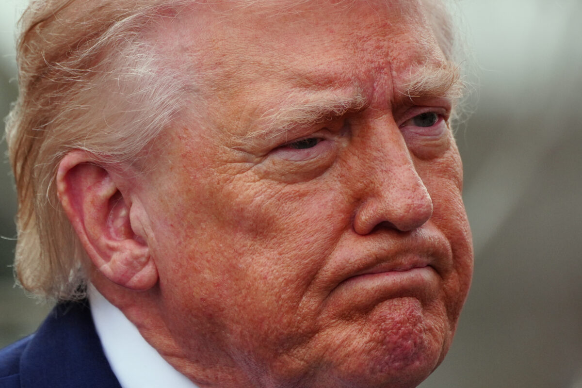 Donald Trump frowning