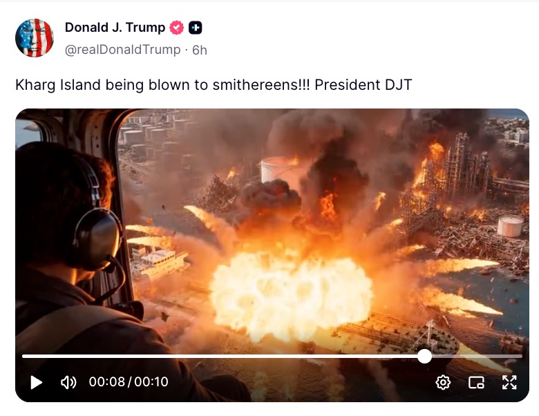 Blown smithereens trump posts menacing vision 1 2026 world news from bulgaria bulgaria news (jacquelyn martin/ap photo/truth social screenshot)
president donald trump ramped up rhetoric against... ‘blown to smithereens!!! ’ trump posts menacing ai vision of iran’s kharg island being obliterated 2026 българия новините balgarianovinite. Com 2026-08-31 10:36:15 ‘blown to smithereens!!! ’ trump posts menacing ai vision of iran’s kharg island being obliterated 2026 investigative journalism and investigative reporting news agency burgas bulgaria