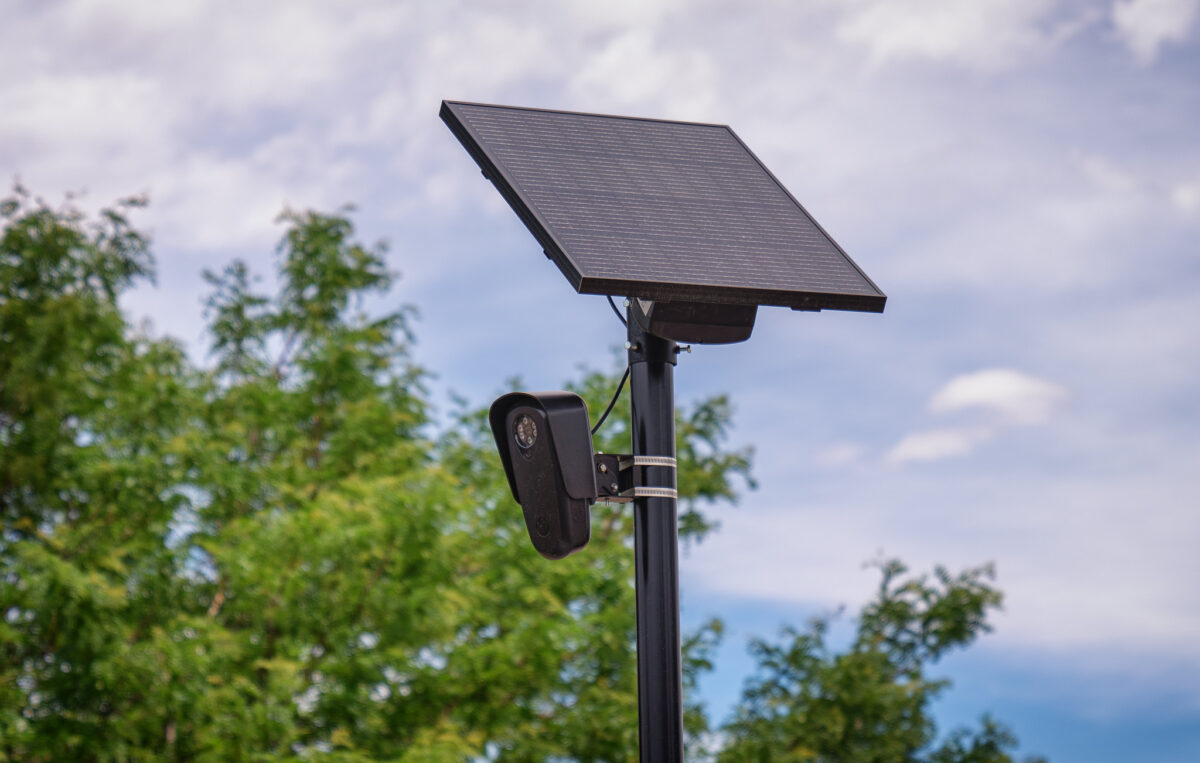 Flock alpr camera and solar panel