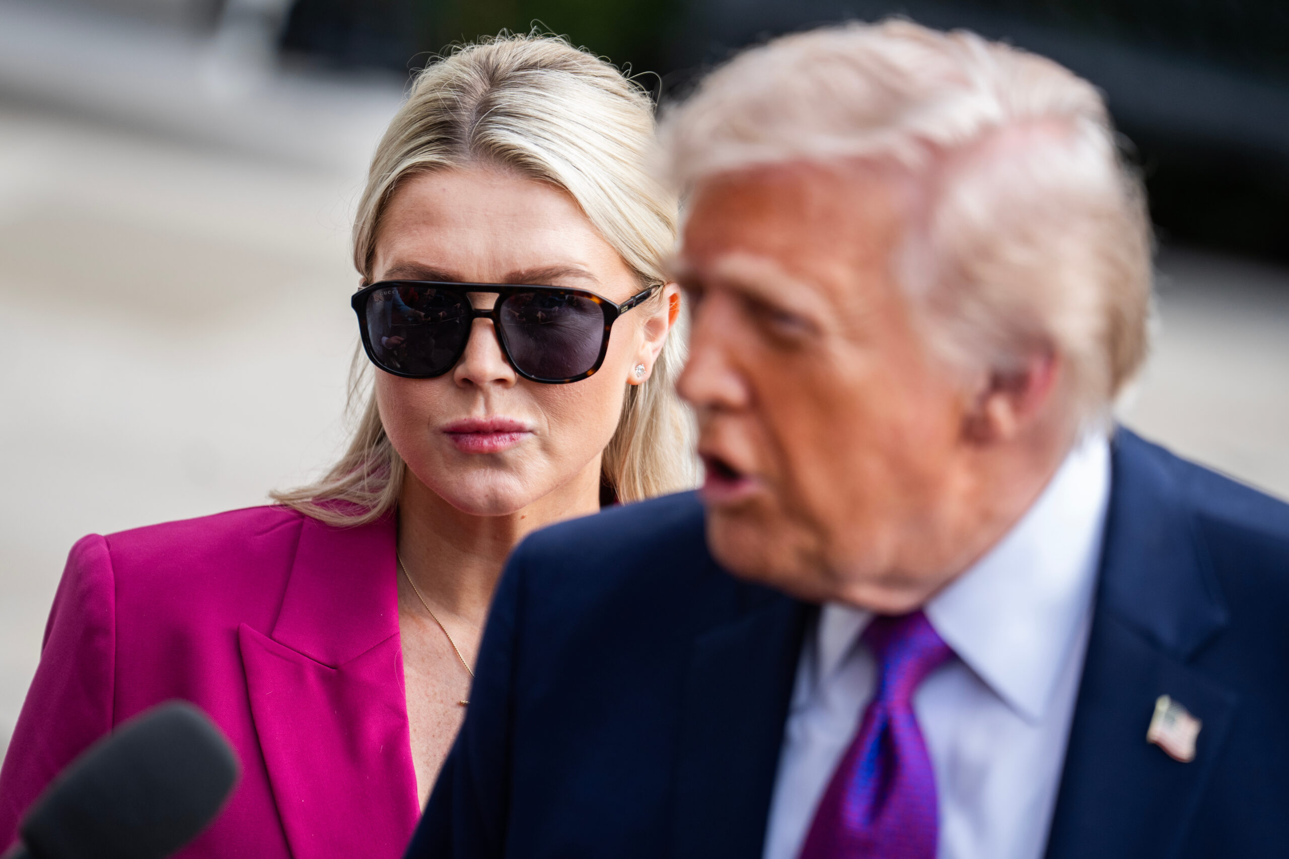 Trump awkwardly needles karoline leavitt for second time in four days: she ‘loved her children’ more than ‘she loved donald trump’ 2026 | 2026 world news from bulgaria - balgarianovinite. Com United states - march 11: karoline leavitt, white house press secretary, and president donald trump speak with reporters on the south lawn of the white house before boarding marine one en route to kentucky, on wednesday, march 11, 2026. (tom williams/cq roll call via ap images)