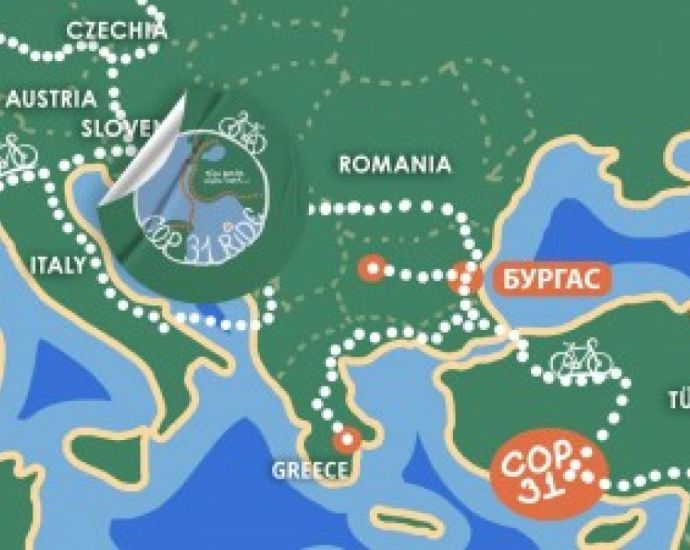 Международната велосипедна щафета COP31 Bike Ride пристига в Бургас на 4 октомври 2026