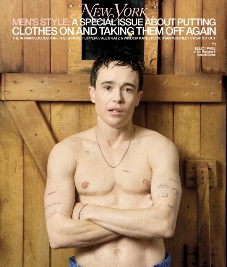 New York Magazine Features Shirtless Elliot Page on First-Ever ‘Men’s Style’ Issue 2026