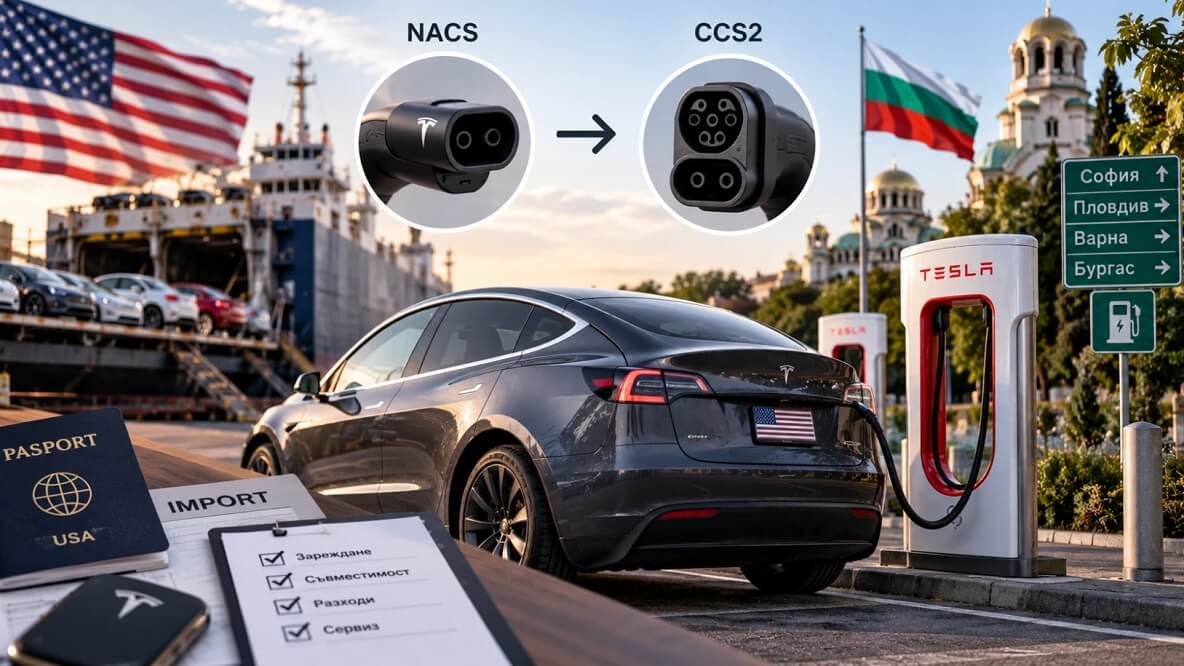Tesla строи батерии в България, а българите внасят Tesla от САЩ. Какво трябва да знаете за зареждането 2026