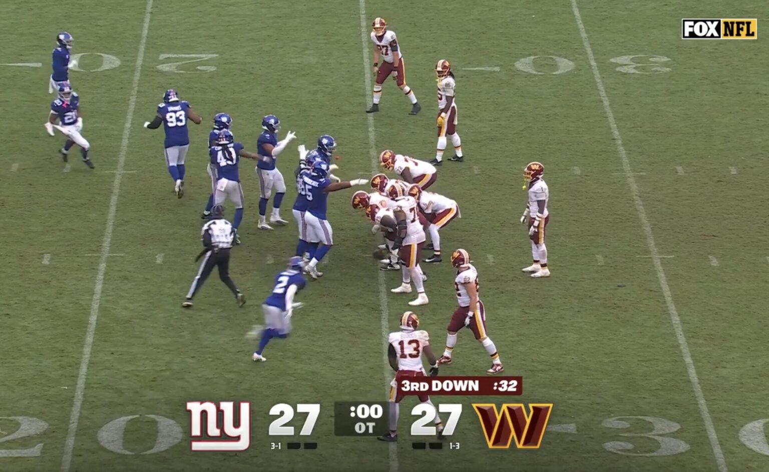 ‘inexcusable! ’ social media explodes after all-time bonehead play costs washington a win over ny giants 2026