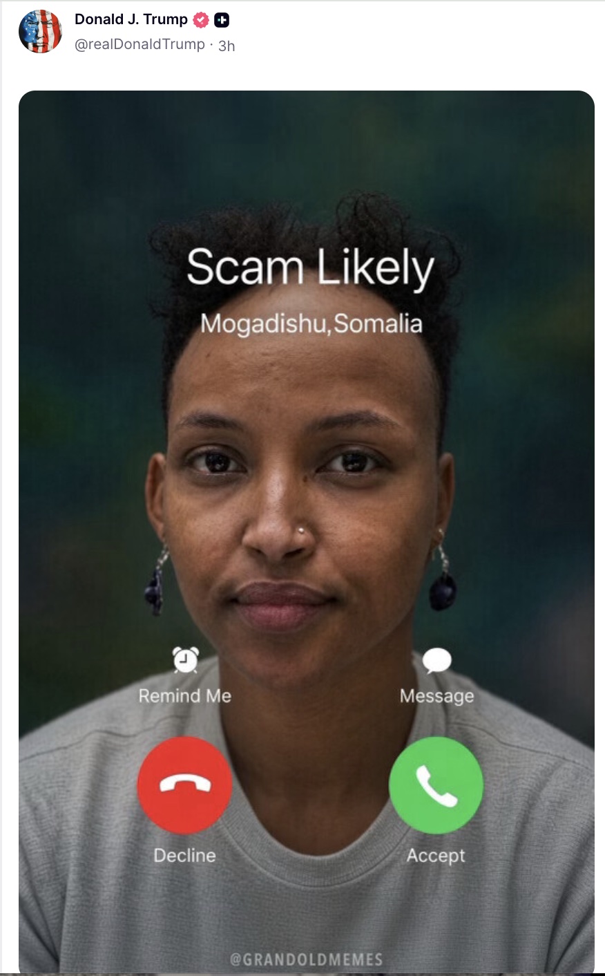 Trump mocks ilhan trump mocks ilhan omar with iphone scammer mem 2026 world news from bulgaria bulgaria news those annoying “scam likely” calls? President donald trump joke embattled rep. Ilhan omar (d-mn)... Trump mocks ilhan omar with iphone scammer meme as fraud probe heats up 2026 българия новините balgarianovinite. Com 2026-10-24 22:53:05 trump mocks ilhan trump mocks ilhan omar with iphone scammer meme as fraud probe heats up 2026 investigative journalism and investigative reporting news agency burgas bulgaria