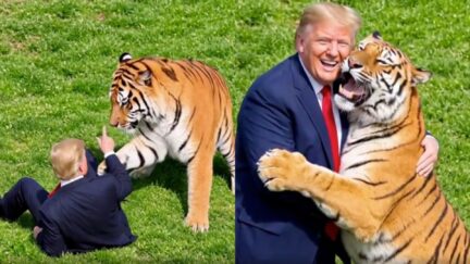 Trump shares ai tiger video of himself after posting real footage of fatal mauling 2026